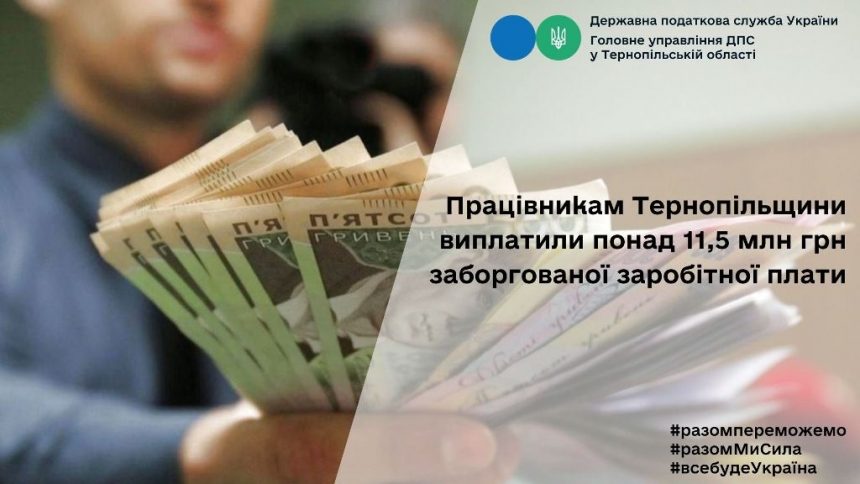 Працівникам Тернопільщини виплати заборговану зарплату