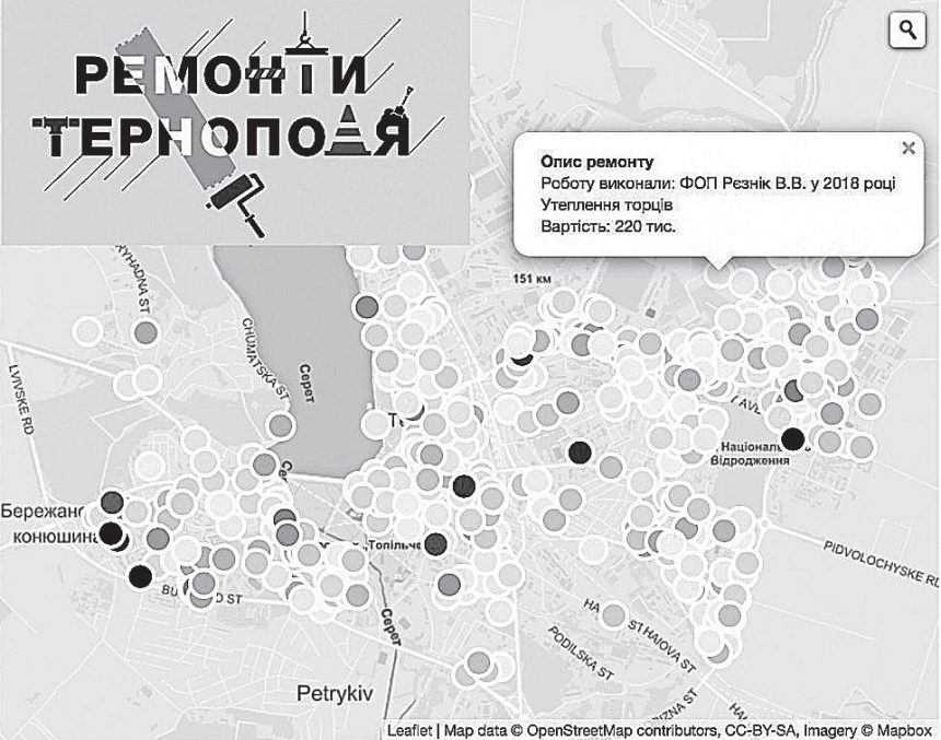 Реєстр ремонтів — електронний звіт міської влади перед громадою Тернополя